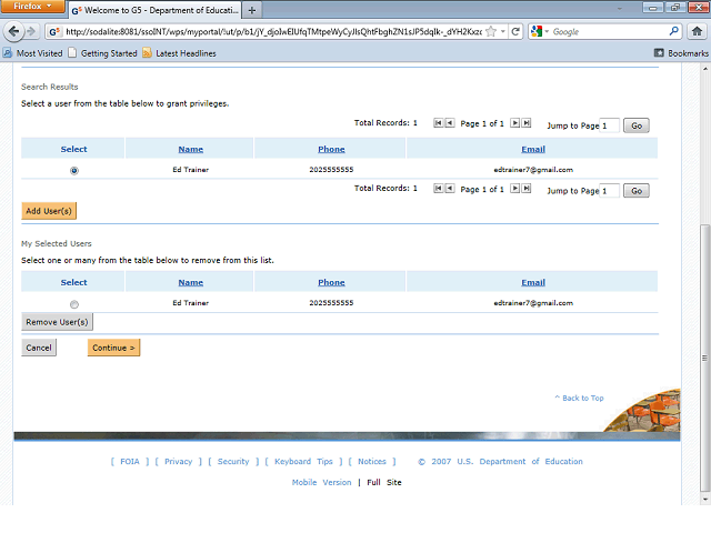 Screen image of this step