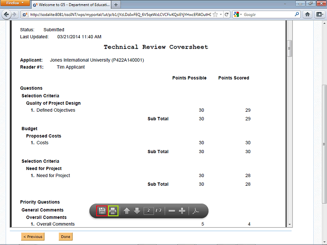 Screen image of this step