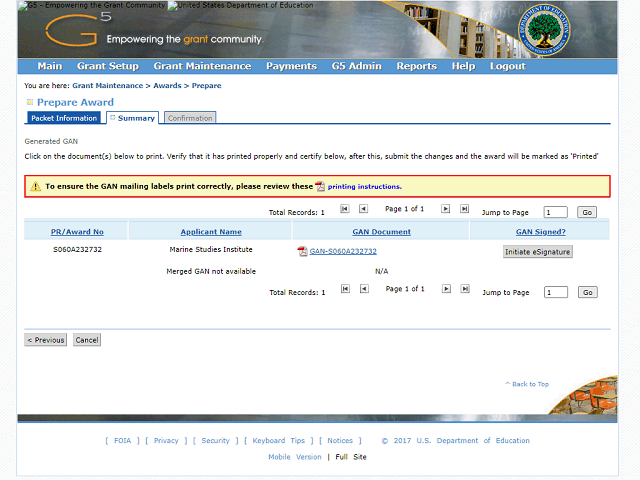 Screen image of this step