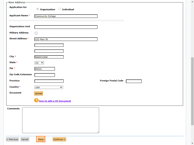Screen image of this step