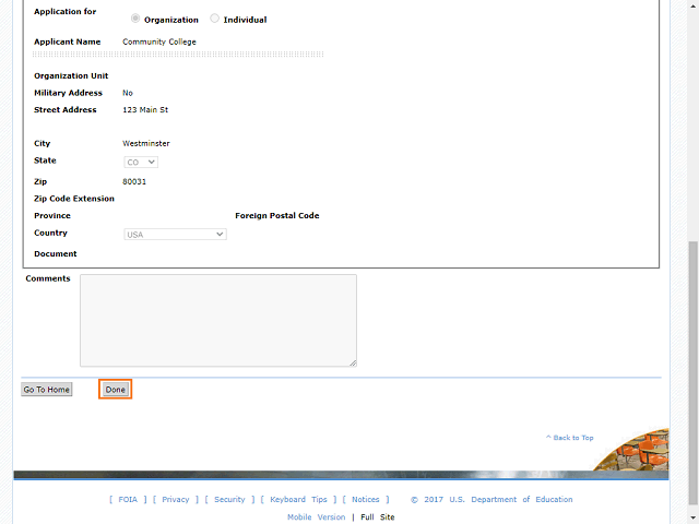 Screen image of this step