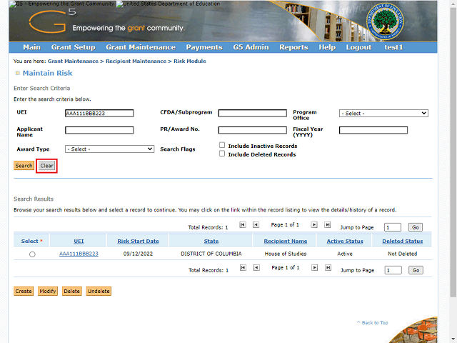 Screen image of this step