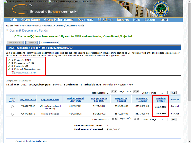 Screen image of this step