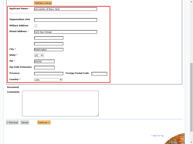 Screen image of this step