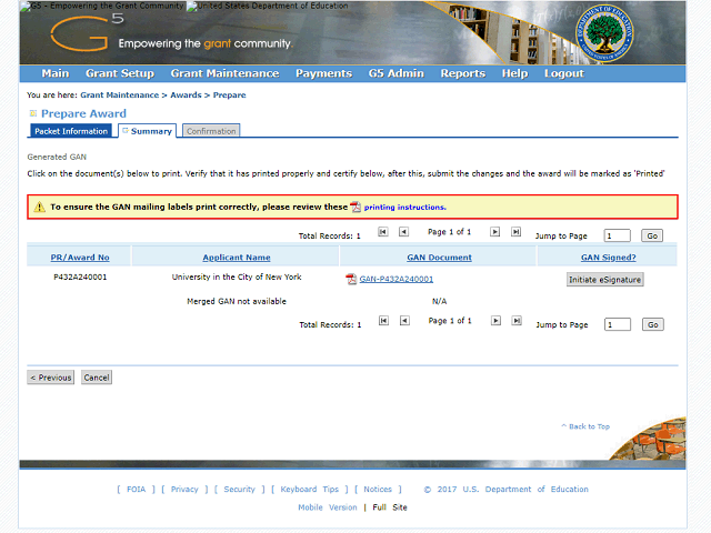 Screen image of this step