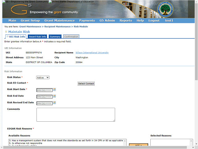 Screen image of this step