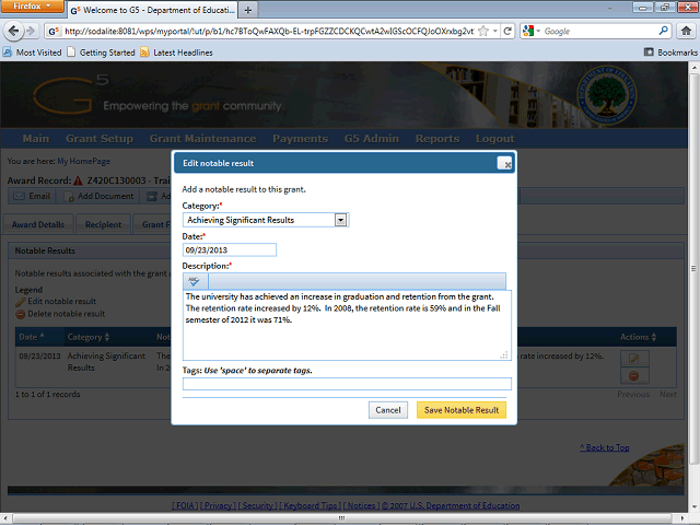 Screen image of this step