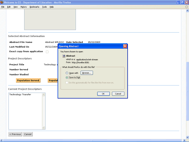 Screen image of this step