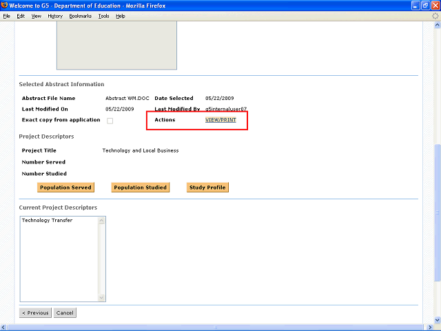 Screen image of this step
