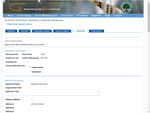 Screen image of this step