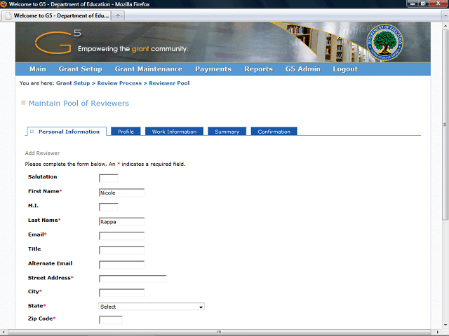 Screen image of this step