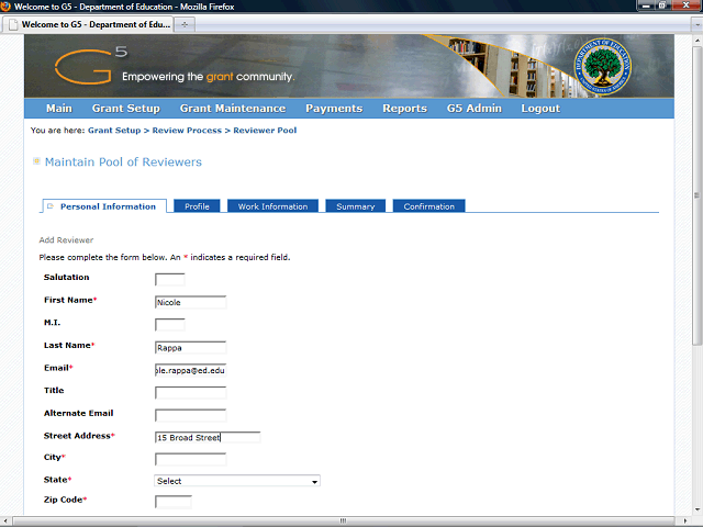 Screen image of this step