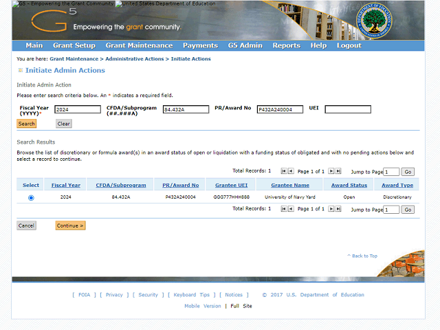 Screen image of this step