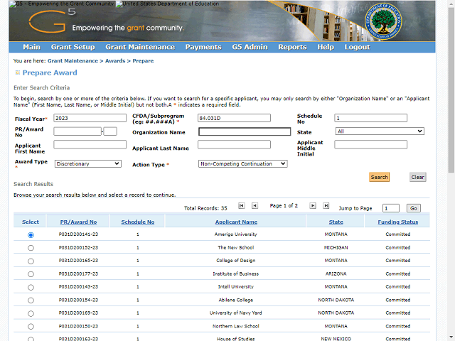 Screen image of this step