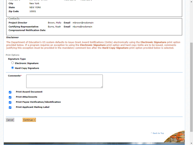 Screen image of this step