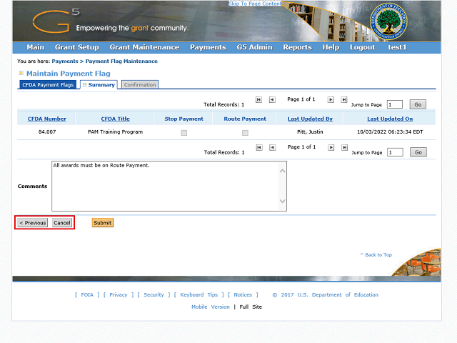 Screen image of this step