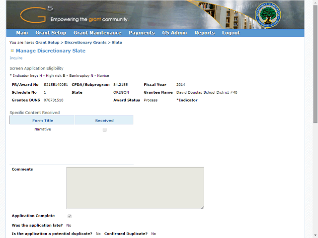 Screen image of this step
