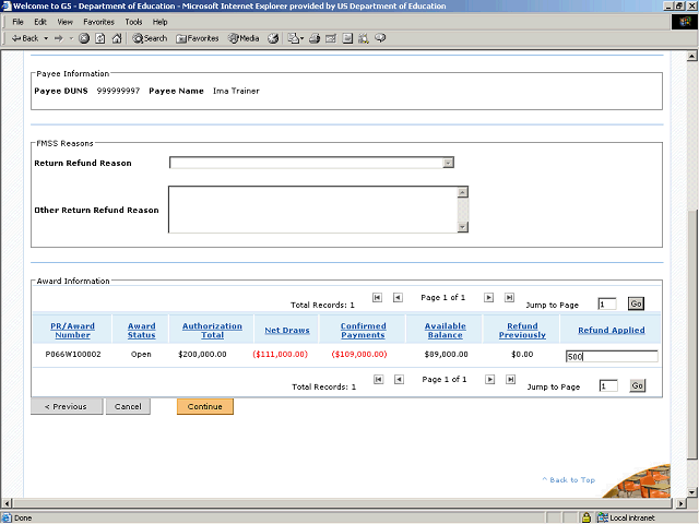 Screen image of this step