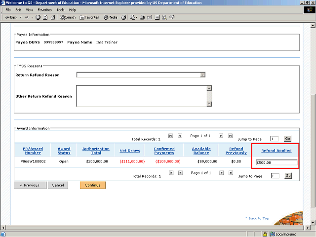 Screen image of this step