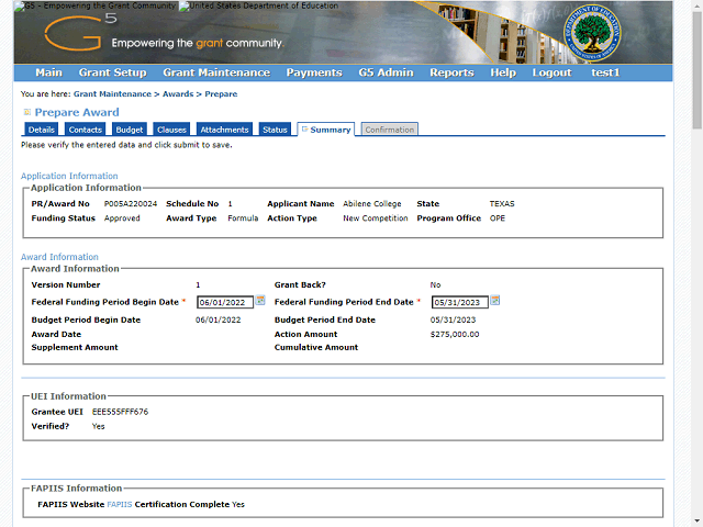 Screen image of this step