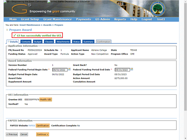 Screen image of this step
