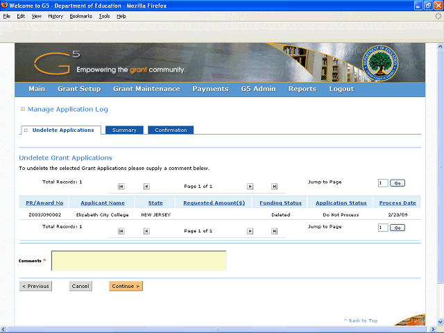 Screen image of this step