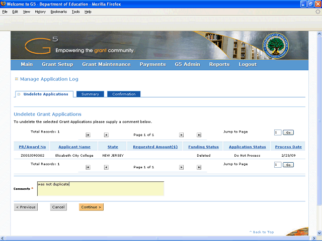 Screen image of this step