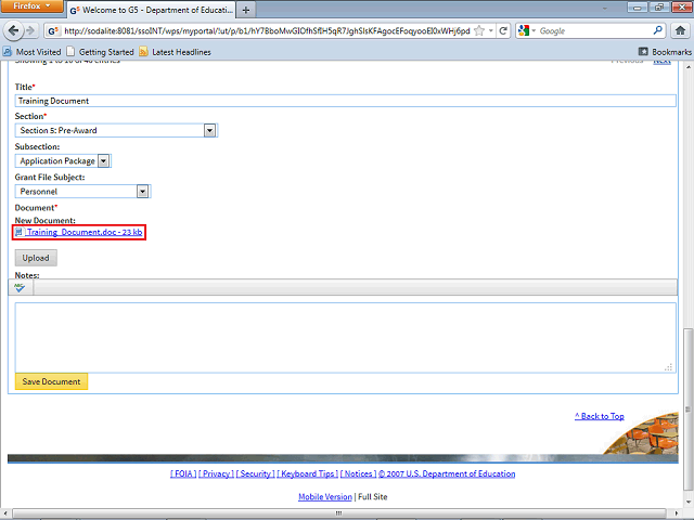 Screen image of this step
