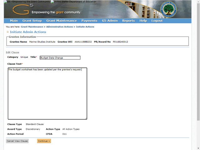 Screen image of this step