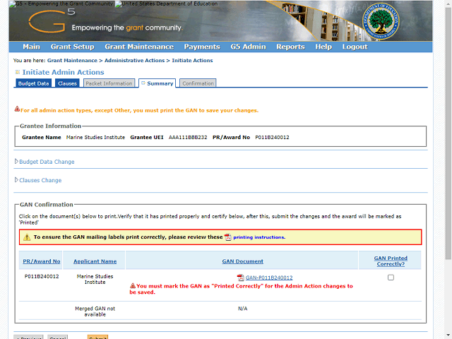 Screen image of this step
