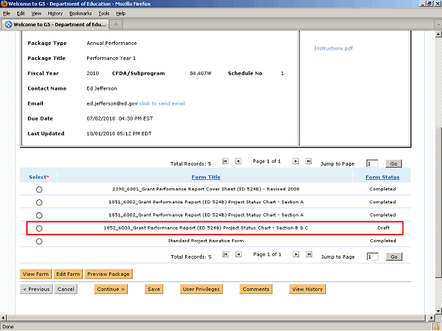 Screen image of this step