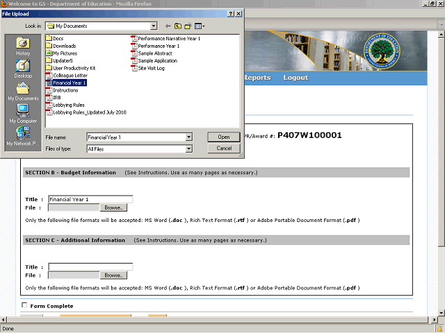 Screen image of this step