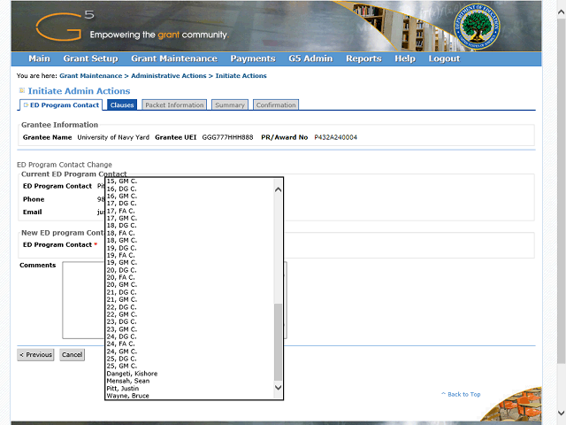 Screen image of this step