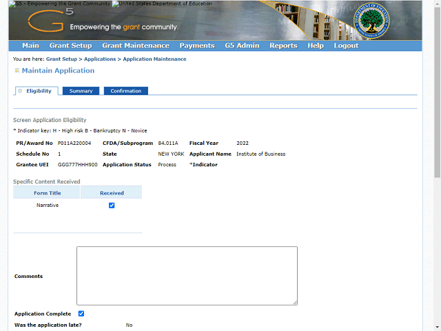 Screen image of this step