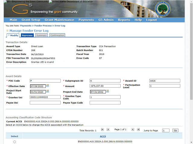 Screen image of this step