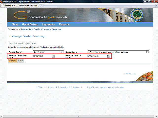 Screen image of this step