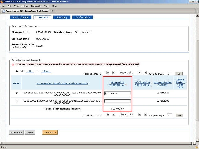 Screen image of this step