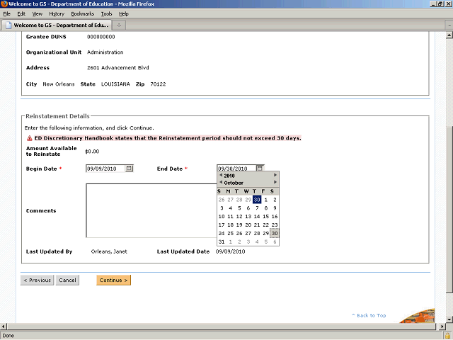 Screen image of this step