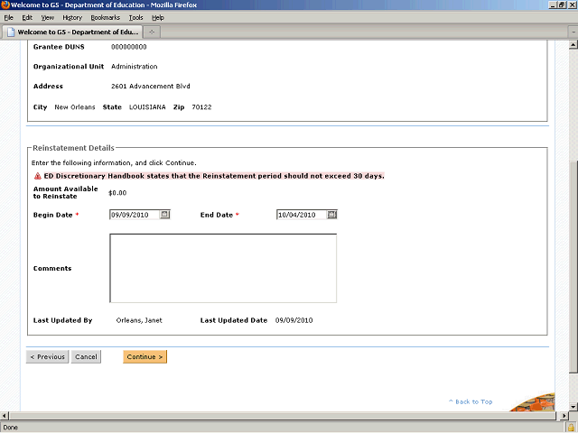 Screen image of this step