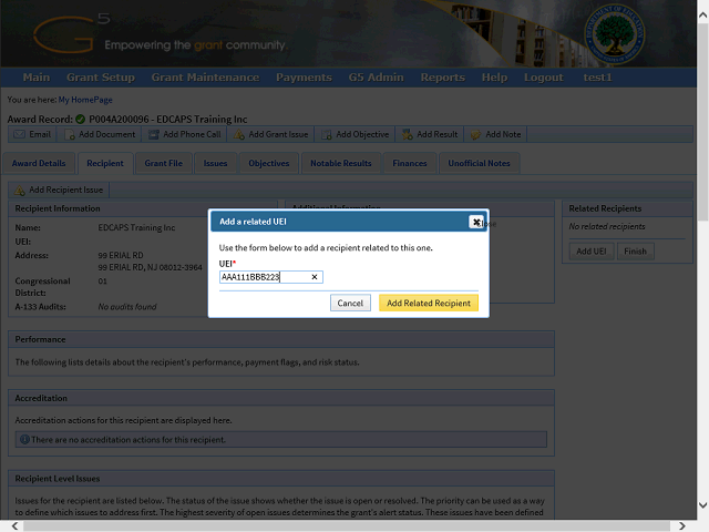 Screen image of this step