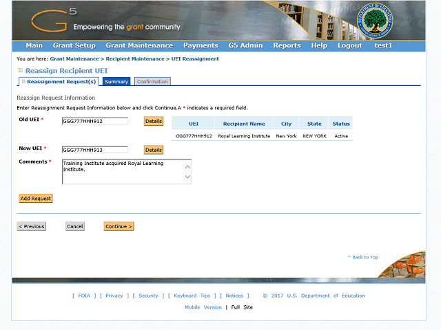 Screen image of this step