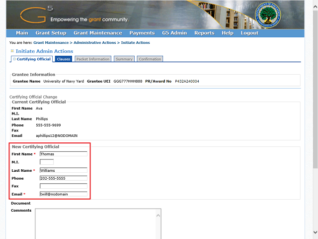 Screen image of this step