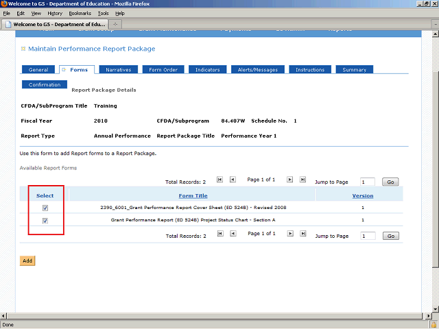 Screen image of this step