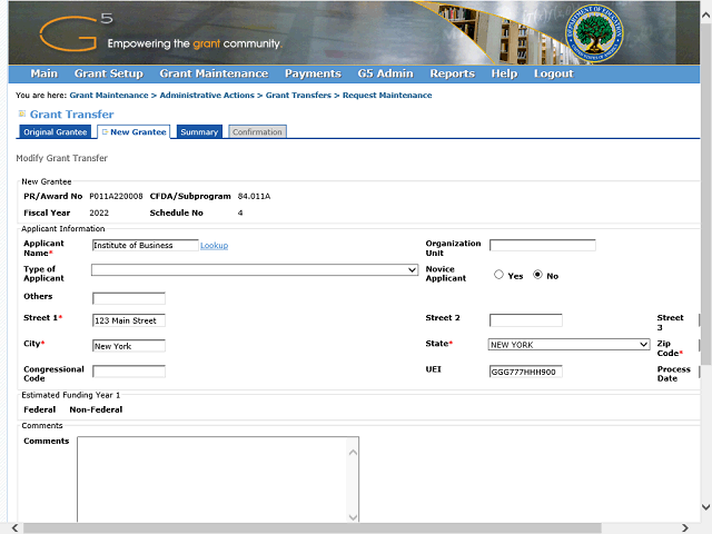 Screen image of this step