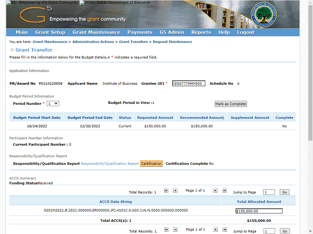 Screen image of this step