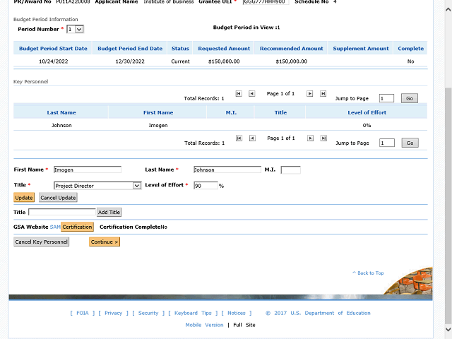 Screen image of this step