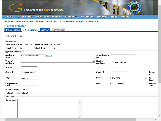 Screen image of this step