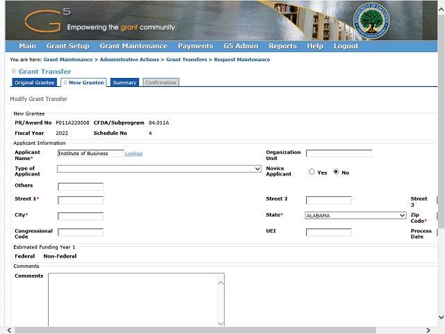 Screen image of this step