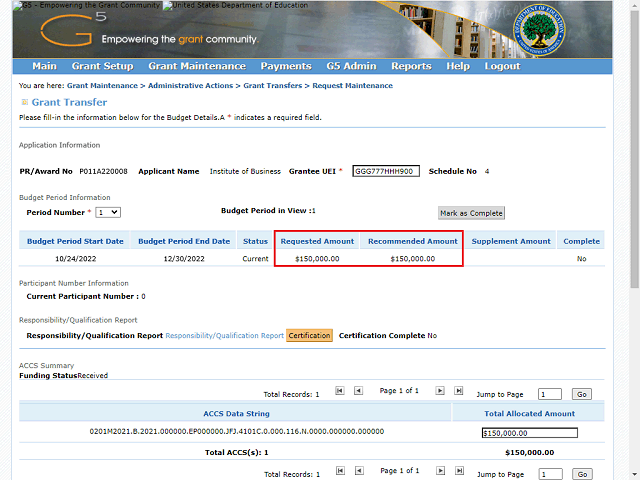 Screen image of this step