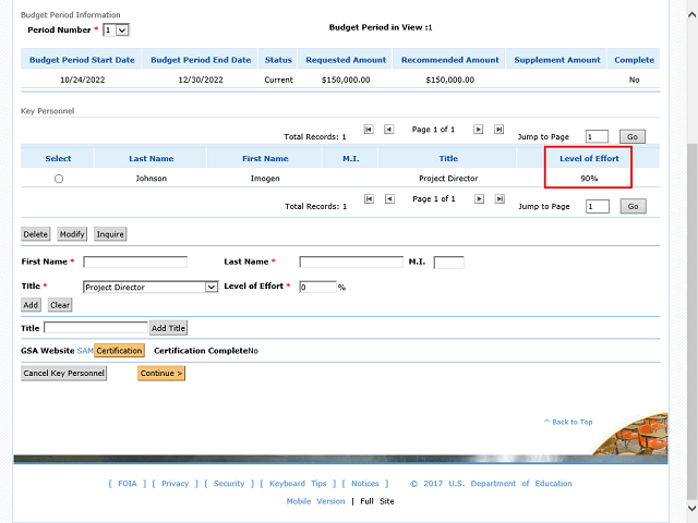 Screen image of this step